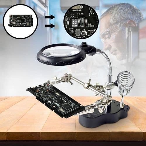 Aid Hand Clip LED Magnifying Stand